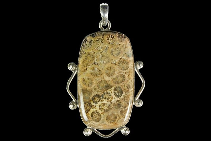 Million Year Old Fossil Coral Pendant - Sterling Silver #142293